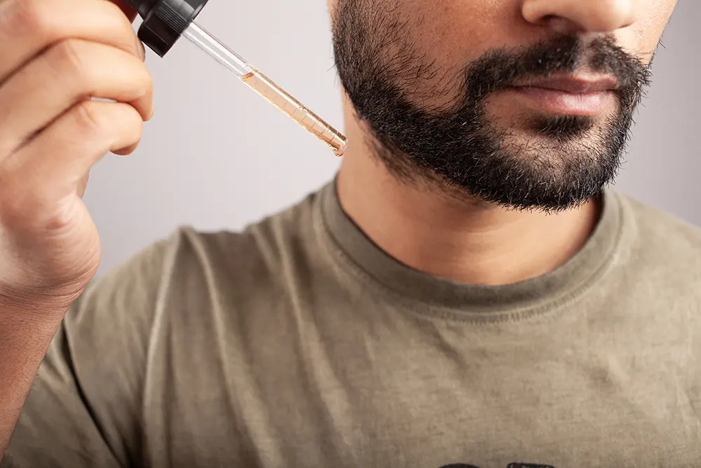 Minoxidil for facial hair