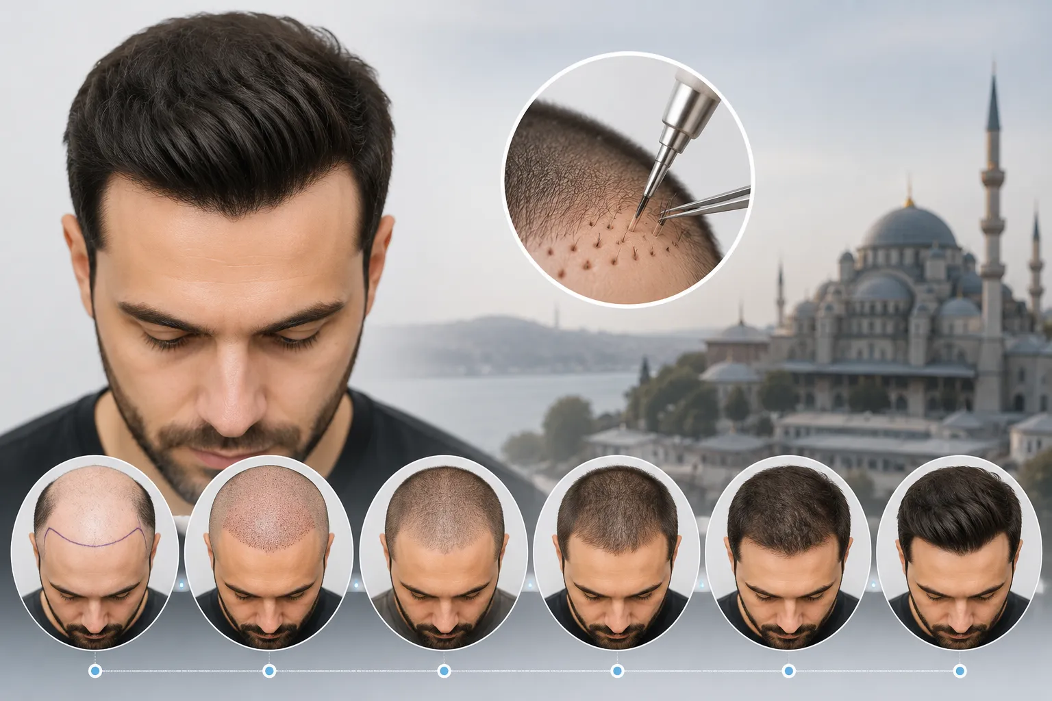 جدول التعافي بعد زراعة الشعر بتقنية FUE في تركيا